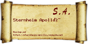 Sternheim Apolló névjegykártya